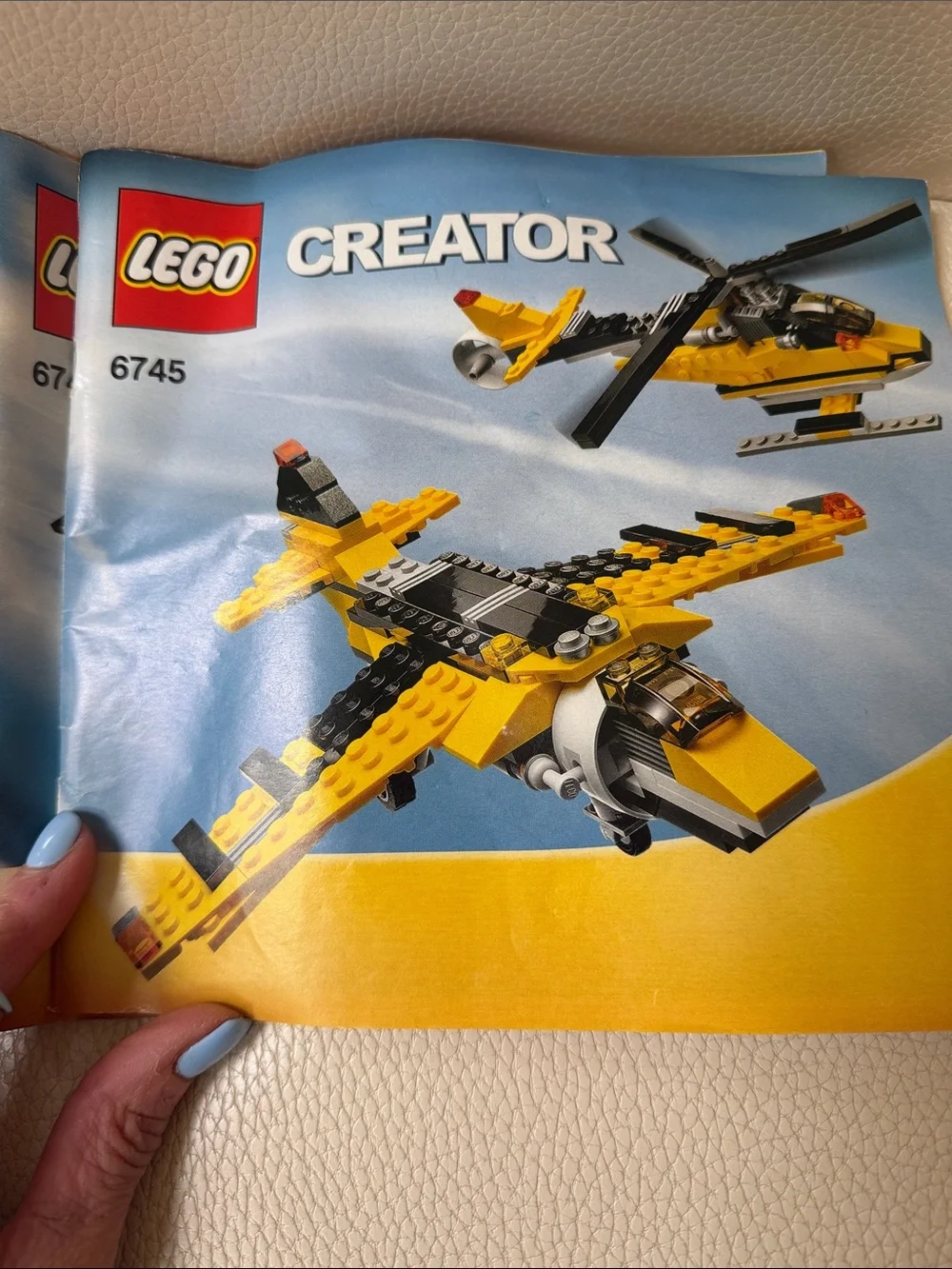 Lego Creator Yellow and Black Airplane & Helicopter Models (6745) EUC